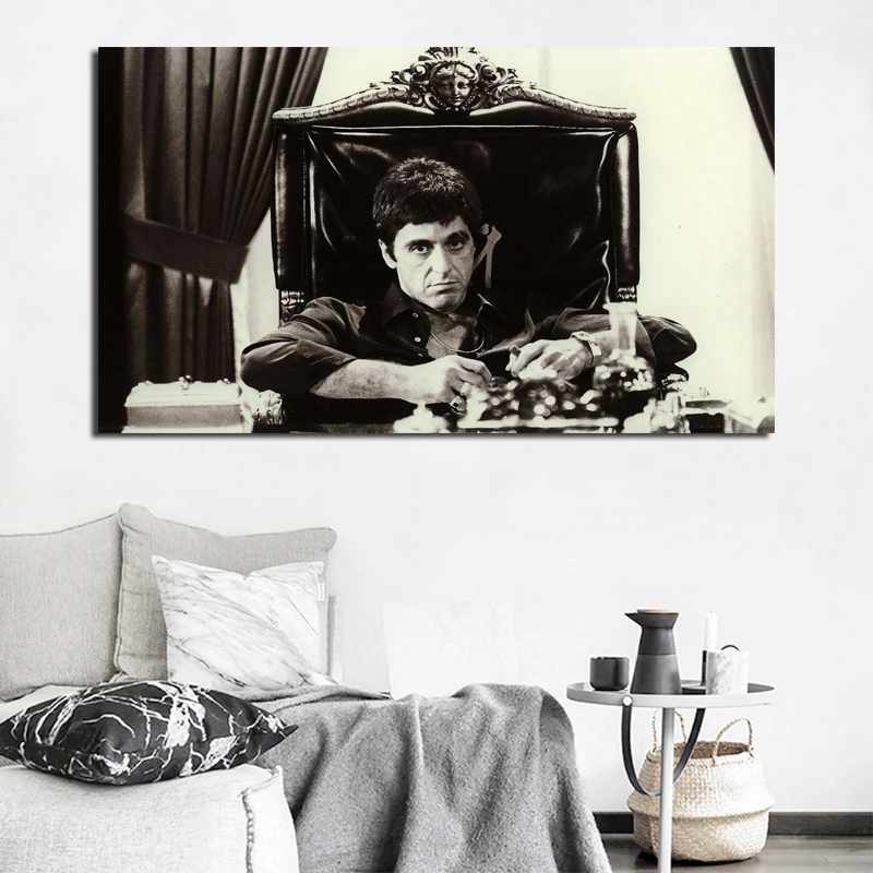 Us 4 92 39 Off Tony Montana Movie Lens Wallpaper Canvas Painting Print Bedroom Home Decor Modern Wall Art Oil Painting Poster Pictures Artwork In