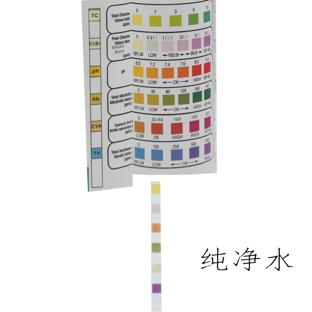 6 в 1 бассейн спа тест-полоски для воды Бумага хлор бром pH Щелочность циануроновой кислоты тест-инструменты скидка 30