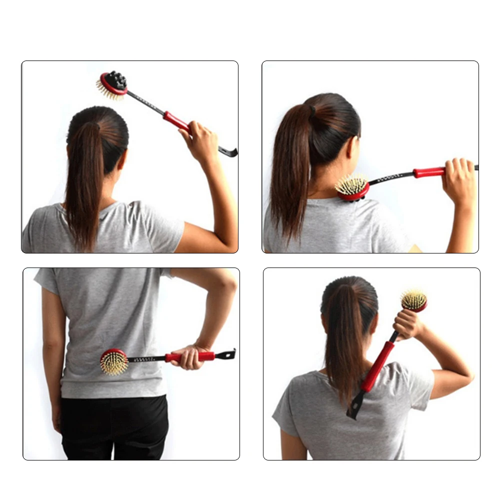 Long Black Red Plastic Back Knock Massager Hammer Back Head Knock Massager Stick Body Spa Stress Relief Hammer C1406 plastic coffee knock box new