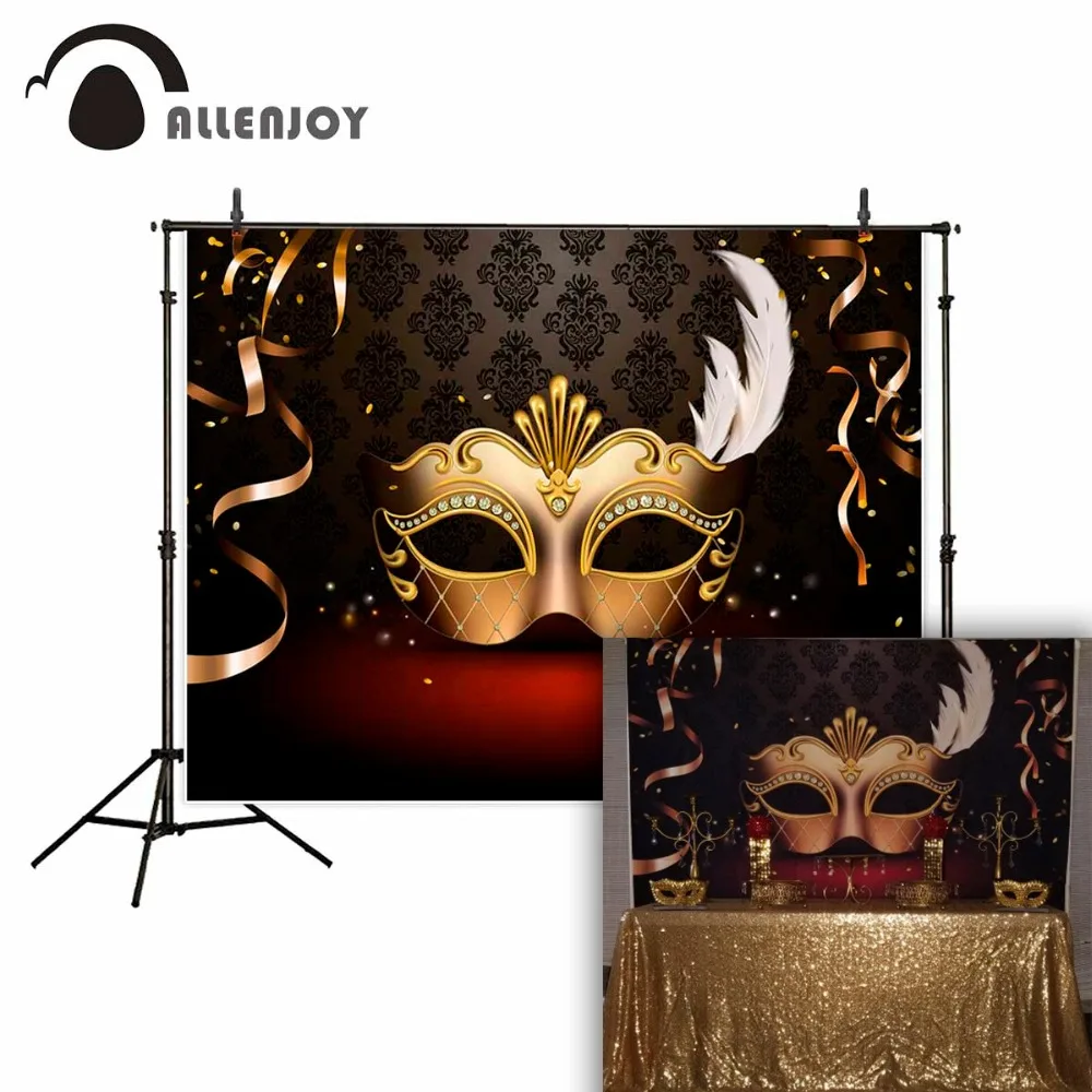 

Allenjoy masquerade party beautiful on damask background ribbons fund background vinyl camera photographic professional
