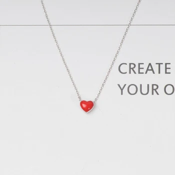 

XIYANIKE 2017 New Arrival Hot Selling 925 Sterling Silver Love Heart Red Necklaces Pendant Fashion Jewelry Gift Chain VNS8292