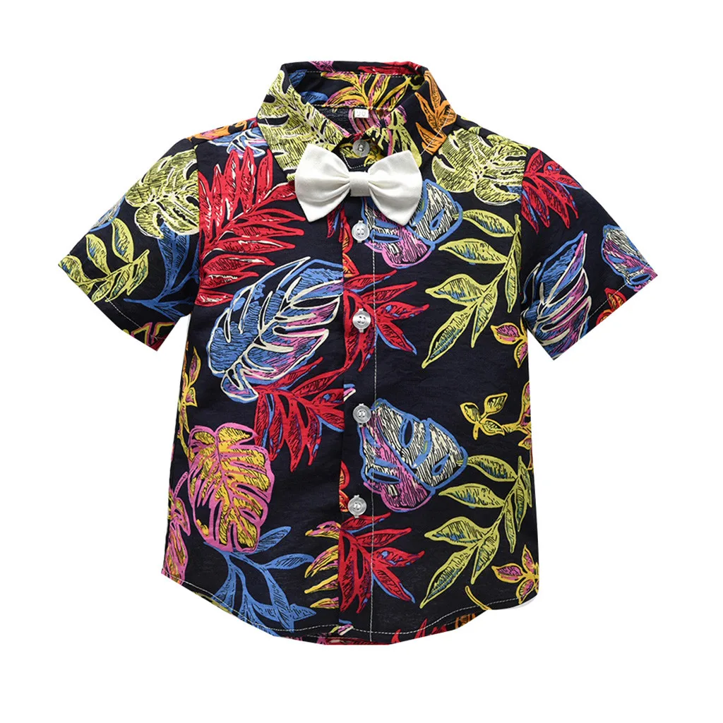 SAGACE, Детская футболка с короткими рукавами и галстуком-бабочкой для маленьких мальчиков топы, одежда топы, одежда JUN12 - Цвет: Black
