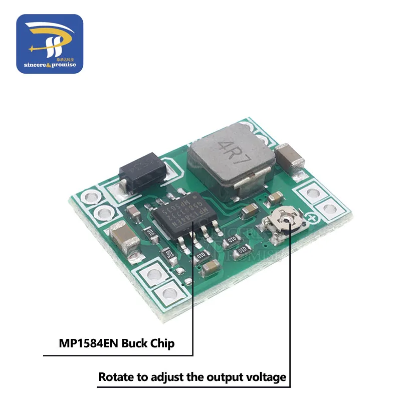 MP1584EN DC-DC понижающий модуль источника питания с 3A Регулируемый понижающий модуль супер LM2596 ультра-маленький размер DCDC