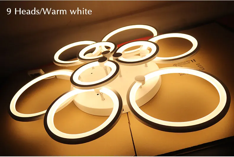 Lustre para Sala de Estar Iluminação de Teto Sala de Jantar White & Black Modern Led Quarto Luz Luminária Lustre da Acrílico 22 jantar lustre de teto acrílico iluminação luminária