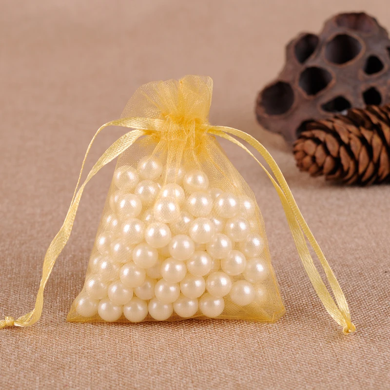 organza 100 pcs 7x9 9x12 10x15 11x16 13x18 15x20 17x23 cm jewelry bag packaging drawer bag wedding jewelry bag 
