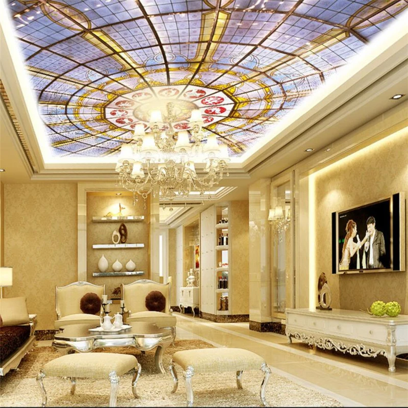 wellyu Custom wallpaper 3d luxurious living room European dome ceiling decoration murals papel de parede | Обустройство дома