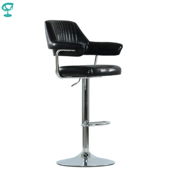 

94532 Barneo N-152 Leather Kitchen Breakfast Bar Stool Swivel Bar Chair black color free shipping in Russia