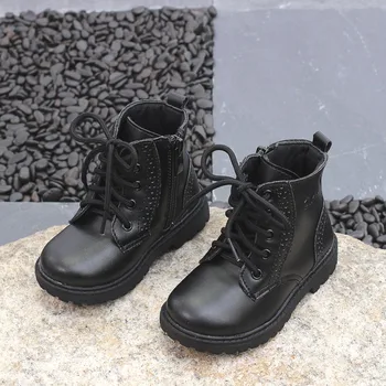 

2019 Chilren boots Girls Boys High Quality Martin Boots Baby Casual Shoes Soft Kids Fashion Boots for 3- 12 Years old