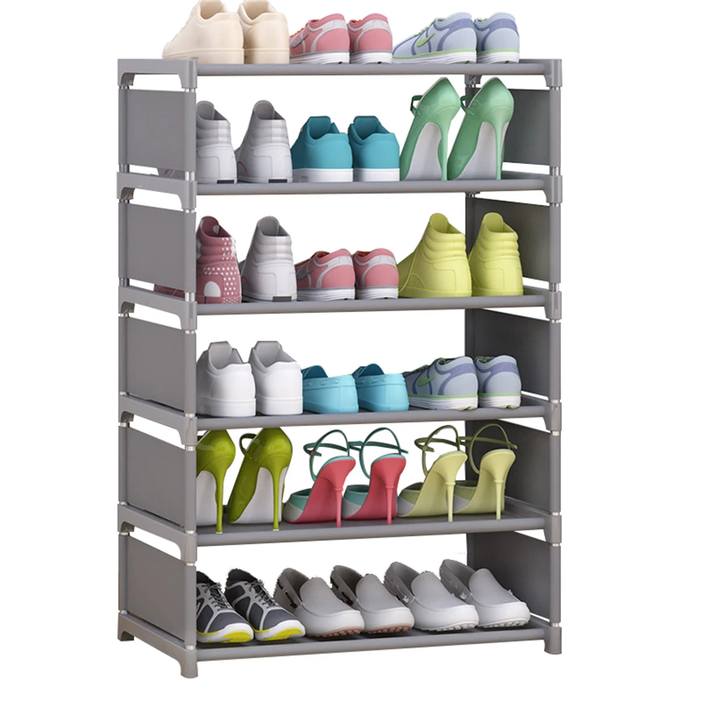

6 Layers Minimalist Modern Shoe Rack Easy to Assemble Hallway Space Saving Storage Shoes Organizer Cabinet Shelf Furniture