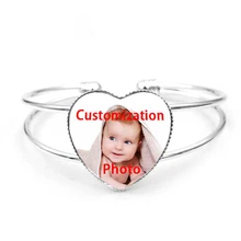Персонализированные пользовательские браслеты на запястье сердце фото вашего ребенка мама папа и дедушка любимый один подарок для семьи ювелирные изделия