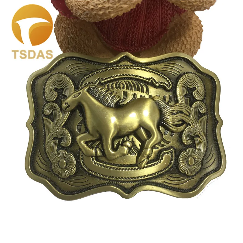 Solid Brass Horse Vintage Belt Buckle For 4.0cm Wide Belt Cool Belt