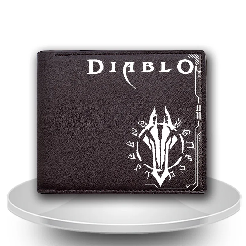 New Arrival PU Leather Anime short Wallet Diablo for Men  Women Purse Cartoon Billfold  With Card Holder cool student moneybag