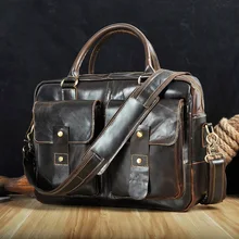 Мужской кожаный дизайнерский деловой портфель 1" чехол для ноутбука, Профессиональный Портфель руководителя, органайзер, сумка-тоут 9985c
