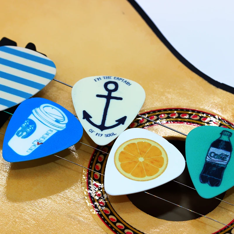 SOACH 50pcs/Lot 0.46/0.71/1.0mm Bass Guitar pick Personality mix Plucked Instrument Accessories Guitarra/Acoustic guitar/ukulele
