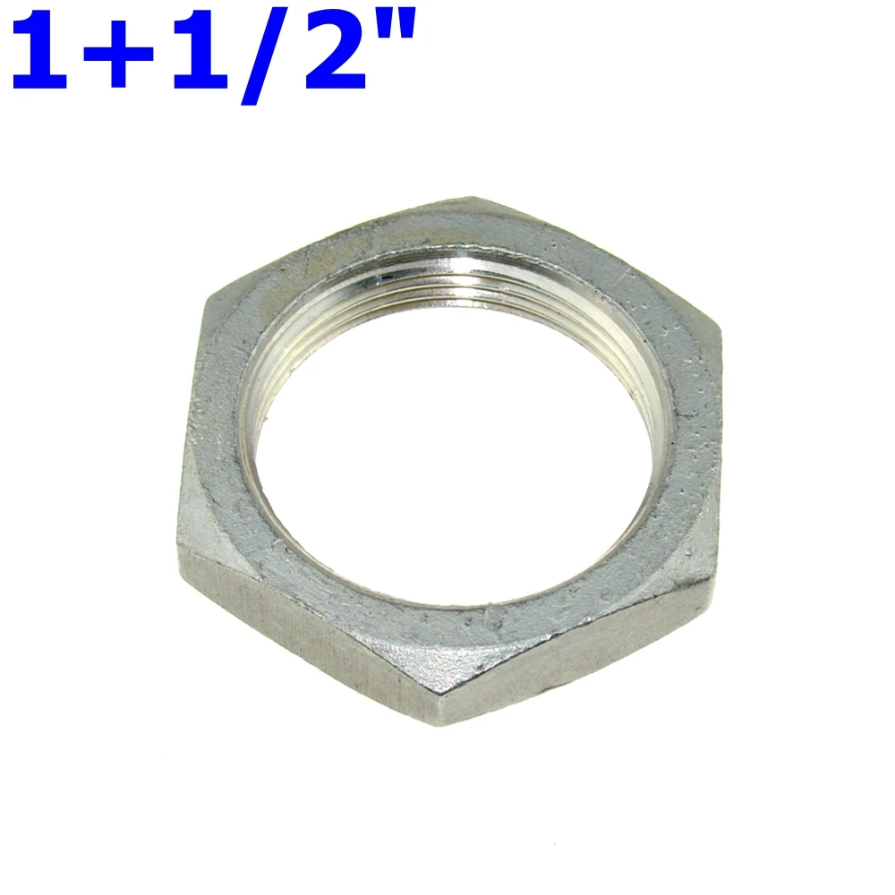 2Pcs 1 1/2" / DN40 Thread Nuts Metal Lock Nut 45mm Inner Dia. O Ring