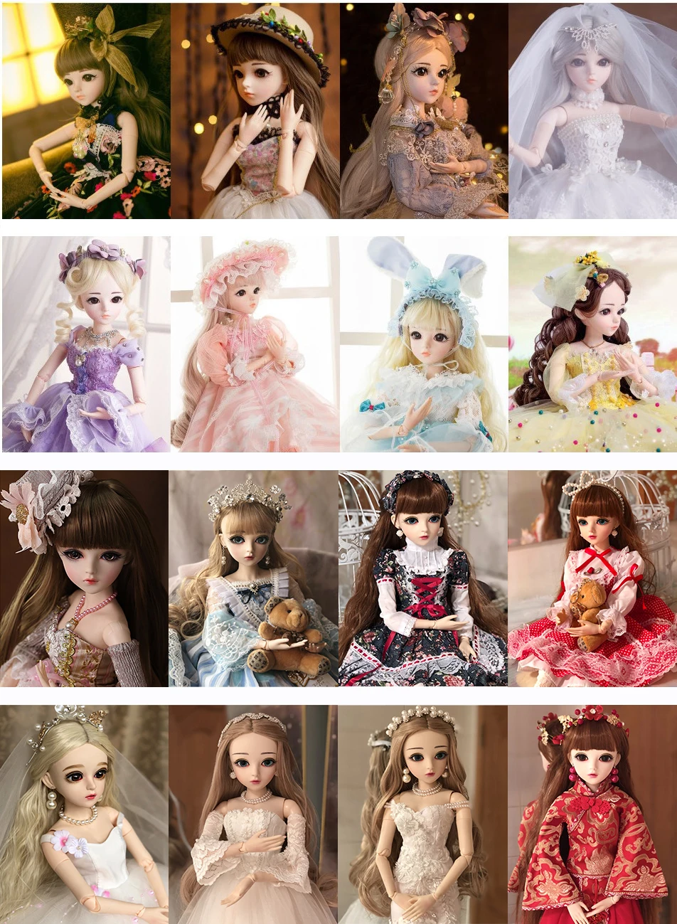 60 см BJD кукла для девочек принцесса макияж игрушки соединены с Полный наряд SD Куклы Дети DIY платье кукла подарок на день Святого Валентина