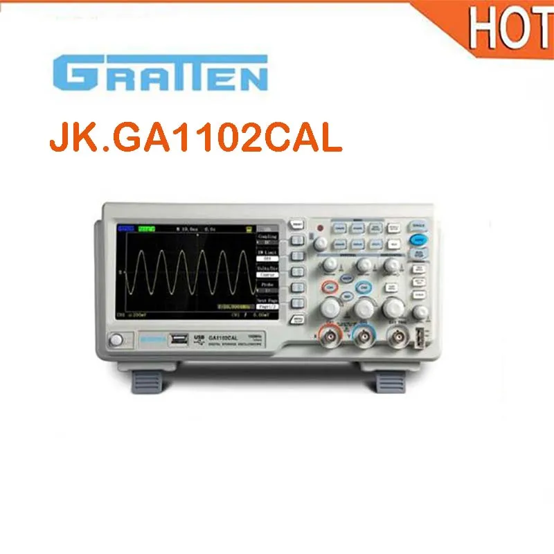 

Genuine digital GA1102CAL oscilloscope 2CH 100 MHz 1GSa / s 7" TFT display portable