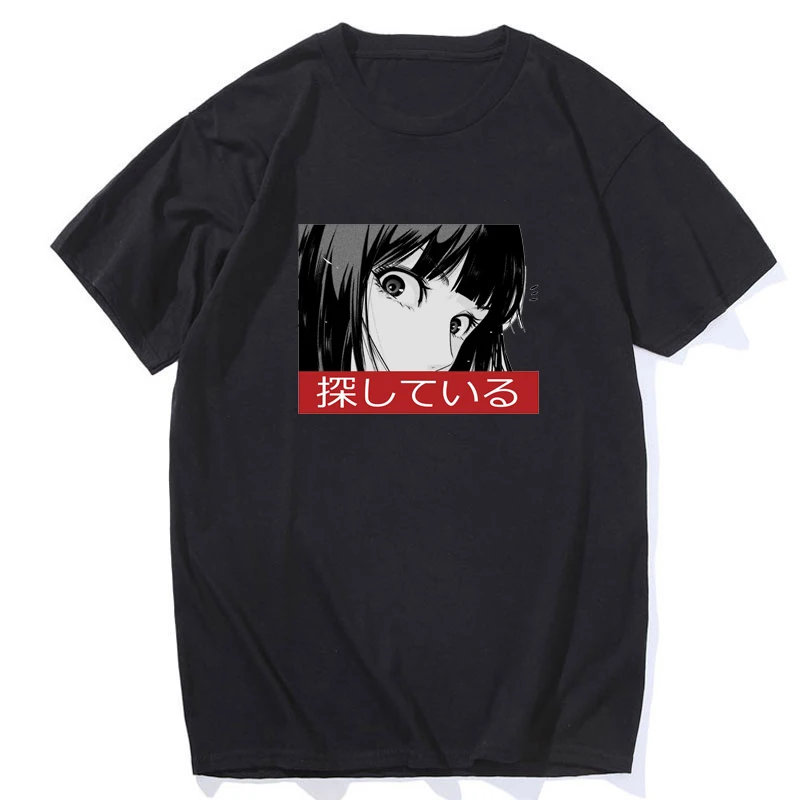 

New 2019 Sad Japanese Aesthetic T Shirt Japanese Anime Vaporwave T-Shirt Men Funny Tops Tee Shirt Harajuku Streetwear