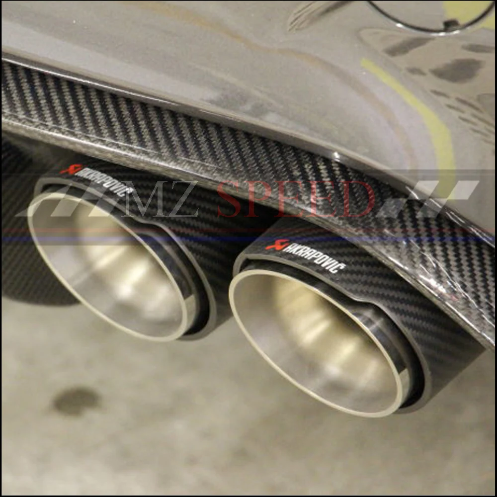 1Pcs car styling Carbon fiber+ stainless steel universal Auto akrapovic exhaust tip tailtip end pipe for bmw golf