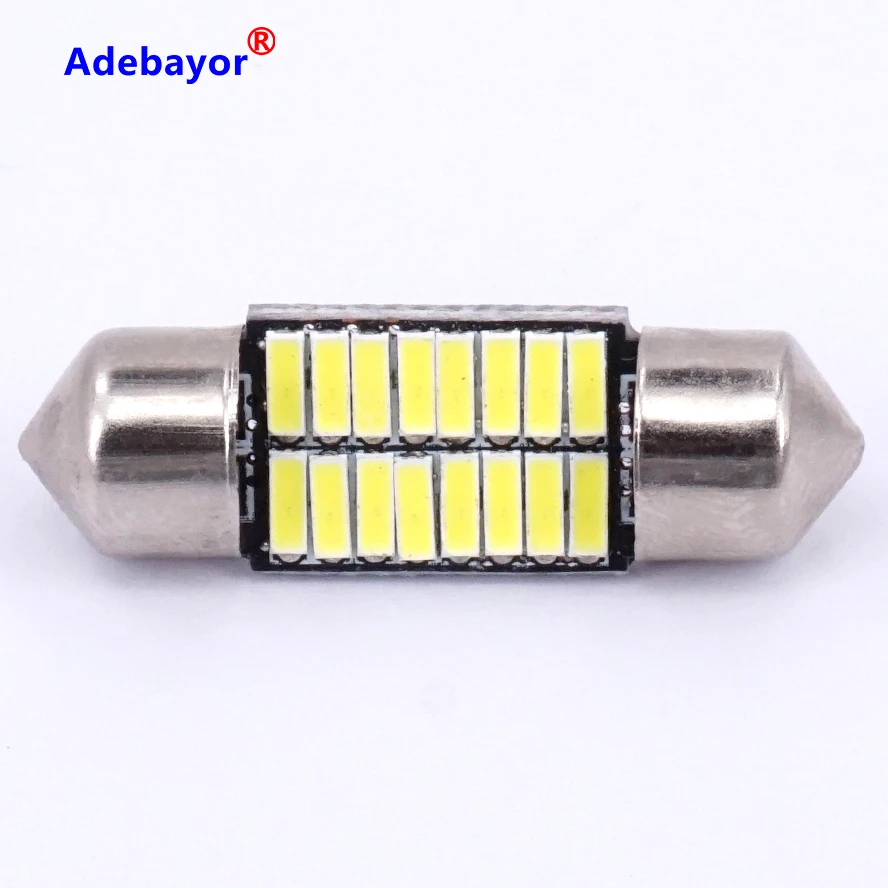 

Free shipping!100X 31MM 16SMD 4014 C5W Car Interior Festoon Dome Reading LED White Cargo Area License Plate Light 6411 6418 12V