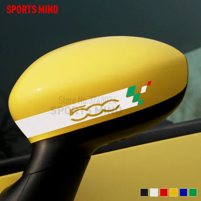 US $4.99 1 Pair Sports Mind Car Styling Automobiles Rear View Mirror Vinyl Car Sticker Decal For FIAT 500 AB