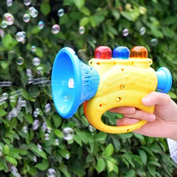 

Bubble gun Children Electric Cartoon Trumpet Bubble Toy Bubble Machine Light Music Outdoors games Bubble Machine A1