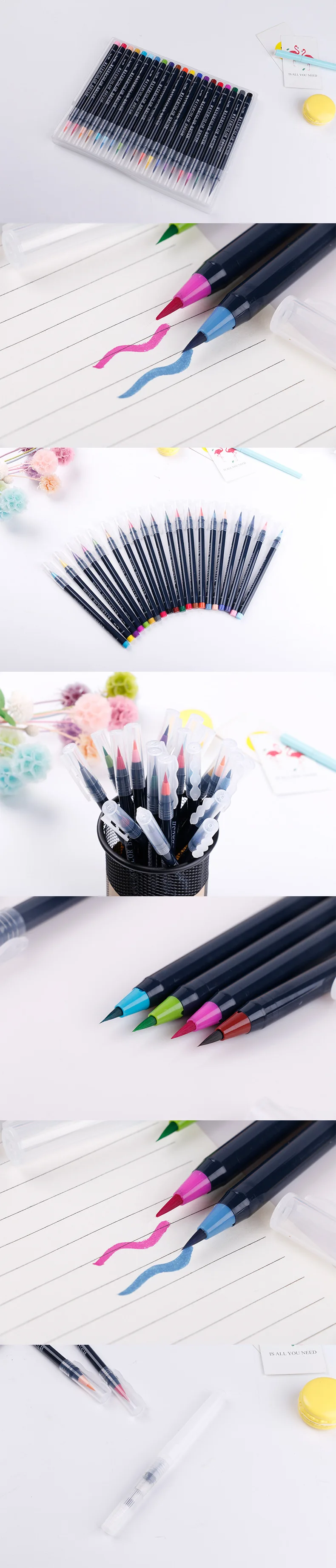 20 цветов Премиум картина мягкая ручка набор воды Цвет Маркер для рисования эффект лучший для манга Эскиз Рисование комикс каллиграфия