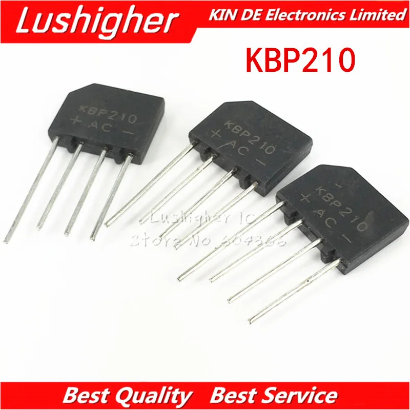 10 шт. KBP210 KBP210G диодный мост выпрямителя 1000V 2A DIP|Интегральные схемы| |