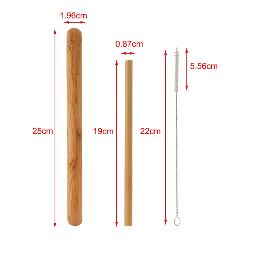 3 шт./компл. натуральная бамбуковая Питьевая солома биоразлагаемая многоразовая деревянная Коктейльная столовая посуда из соломы с чистящей щеткой