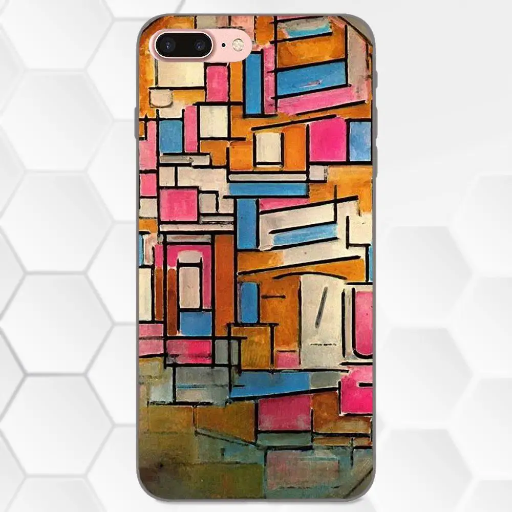 Мягкий резиновый чехол для телефона из ТПУ с абстрактным рисунком Piet Mondrian Huawei Honor