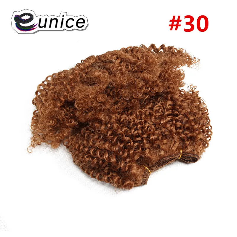 Eunice " афро кудрявый прибор для завивки двойные пряди для наращивания 2 пачки завивка искусственных волос пришить в Омбрэ шиньон цветной 1B/ошибка - Цвет: #30