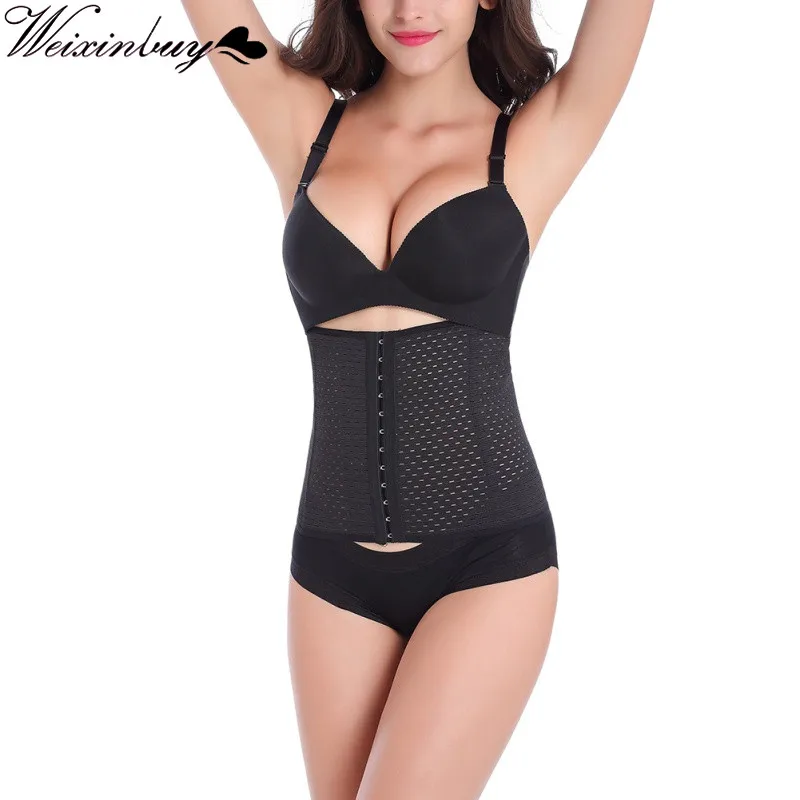 

WEIXINBUY Women Corset Waist Trainer Hostel Shapers Waist Hollow Breathable Corsets Slimming Body Sculpting Body Waist Thin Seal