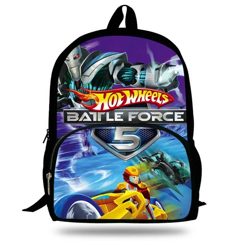 

Hot sale travel bag children school bags 3D Cartoon Hot Wheel Battle Force 5 print backpack for teenager boys kids mochila