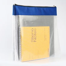 Dumei zipper document file data bag large capacity transparent grid widened waterproof student papers collection NF