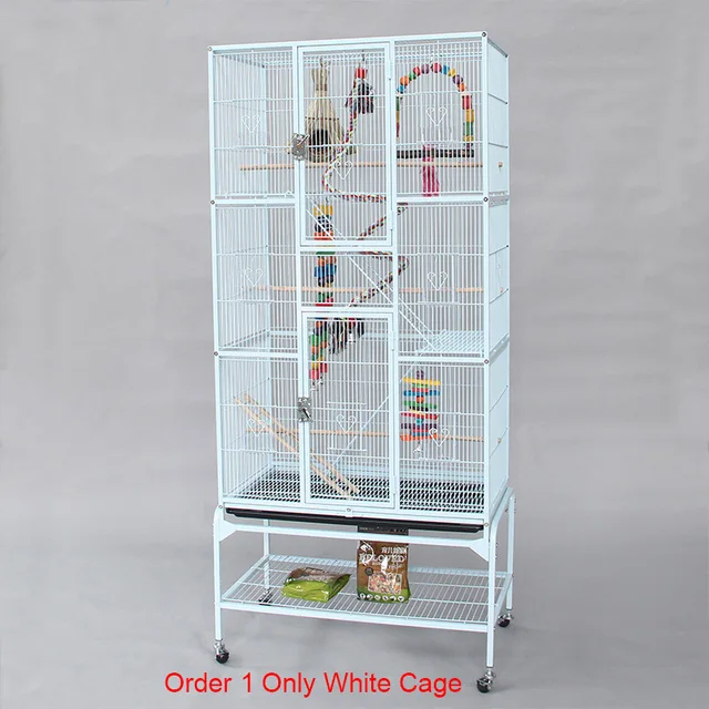 white budgie cage