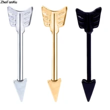 1 шт., Черная стрела, пирсинг для сосков, пирсинг для соска, кольцо, панк, перьевые серьги, пирсинг для бровей, пупка, кольца, ювелирные изделия для тела