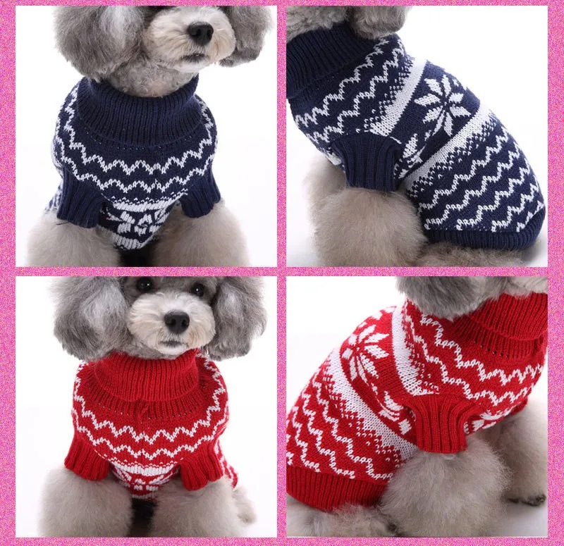 Милая Рождественская домашняя собака свитер для кота вязаная одежда крючком зимняя одежда для собак куртка для щенка маленький собачий пуловер одежда с капюшоном