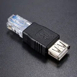 2 шт Ethernet RJ45 мужчина к USB Женский адаптер переходника разъема локальной сети