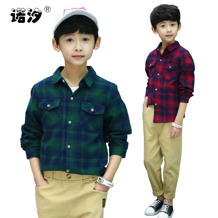 

Boys outwear clothes boys casual blouse Kids Clothes boys shirt Children's Fashion Long-sleeved Cotton tops 3-13 Y child shirt