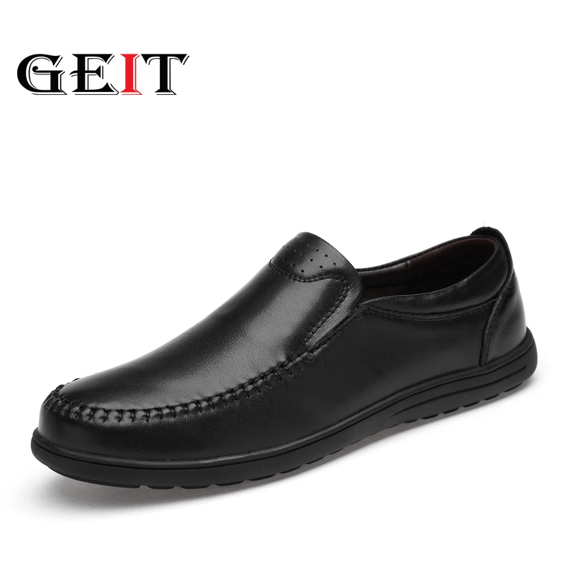 Men's Genuine Leather Shoes Leather Shoes Men Moccasins Flats Slip on New Men's Casual Shoes Dress Mens Business Shoes 37-45