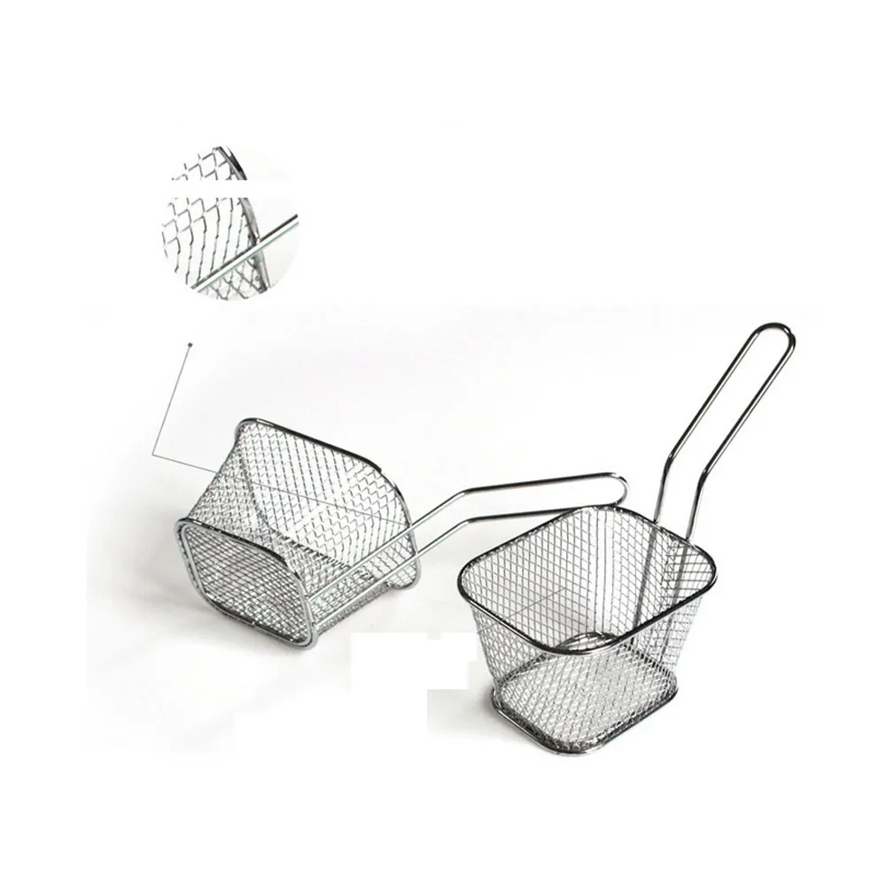 

A-5 electroplate stainless steel Mini Frying net square block Kitchen tools levert dropship jun15