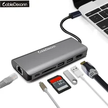 Type C Thunderbolt 3 USB C to HDMI 4K Gigabit Ethnernet RJ45 USB3 0X2 Hub Dock