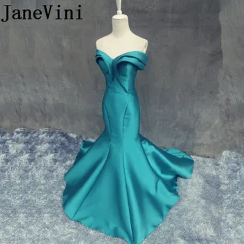 

JaneVini Elegant Satin Mermaid Pleat Long Bridesmaid Dresses Sweetheart Sleeveless Sweep Train Robe Longue Demoiselle D'honneur