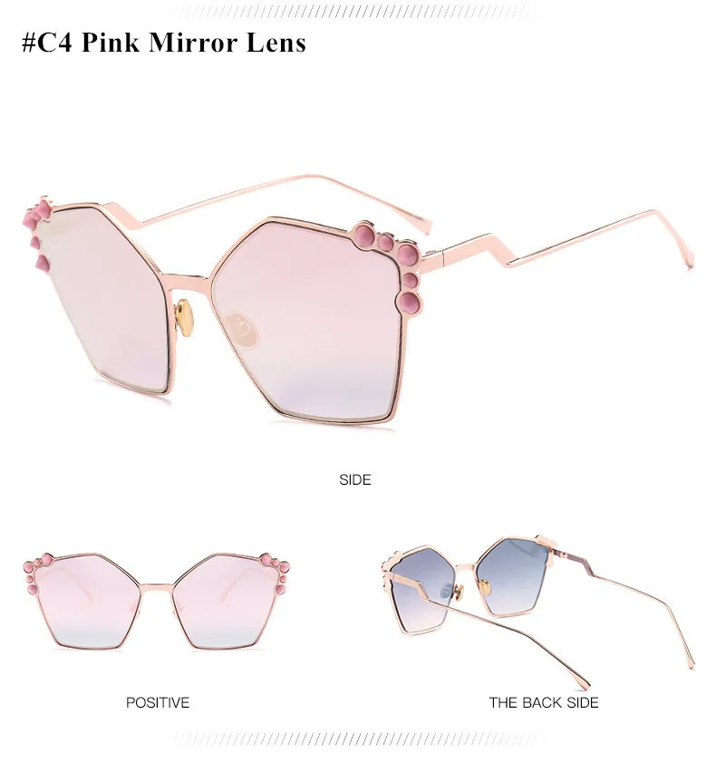 Солнцезащитные очки кошачий глаз, итальянские Роскошные брендовые дизайнерские женские зеркальные солнцезащитные очки, винтажные металлические коричневые розовые солнцезащитные очки, женские очки