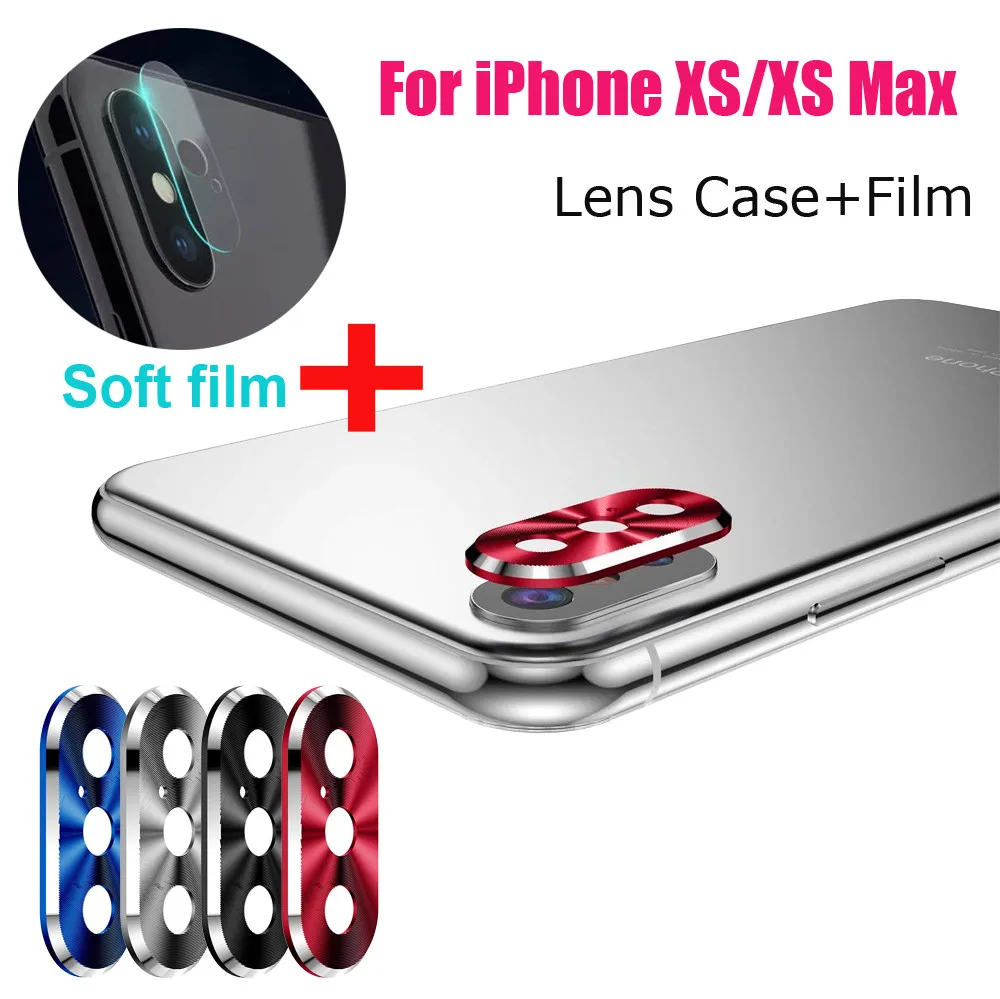 

HD Hardness Protective Dirtproof Explosin-proof Metal Rear Camera Lens Case Cover Protector Accessory+Film For iPhone XS/XS Max