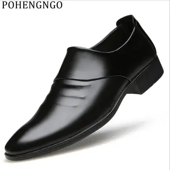 

Italy Fashion Genuine leather Men Dress Shoes elegant Men Comfort Business Oxford shoes black breathable Wedding Oxford flats