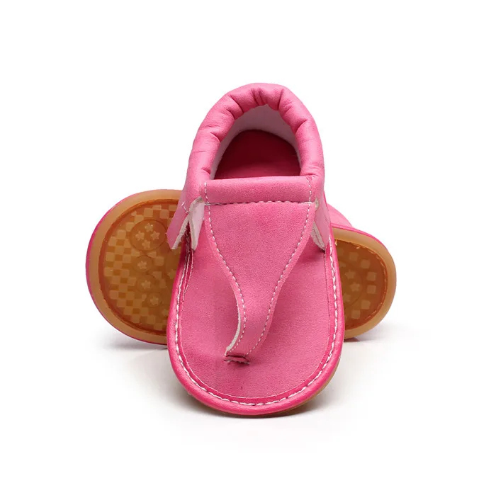 Новая летняя детская сандалия обувь для мальчиков и девочек стильная модная обувь с принтом мягкая детская пляжная обувь на резиновой подошве для новорожденных - Цвет: Hot pink