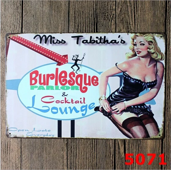 Винтажный жестяной плакат Miss Tabitha в стиле ретро|Таблички и знаки| |