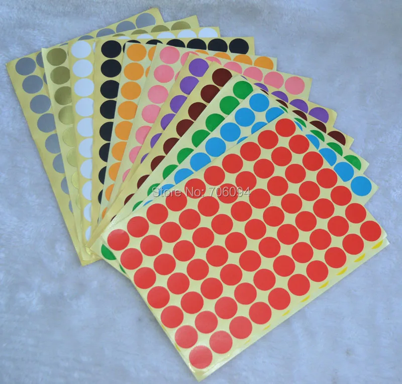 

2100pcs/lot,19mm Blank round adhesive stickers paper label sticker,colourful round sealing sticker,12colours is available