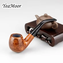 50 очиститель 20 фильтр бесплатно Briar деревянная труба 9 мм фильтр трубка для курения табака Классическая изогнутая курительная трубка переносная маленькая курительная труба